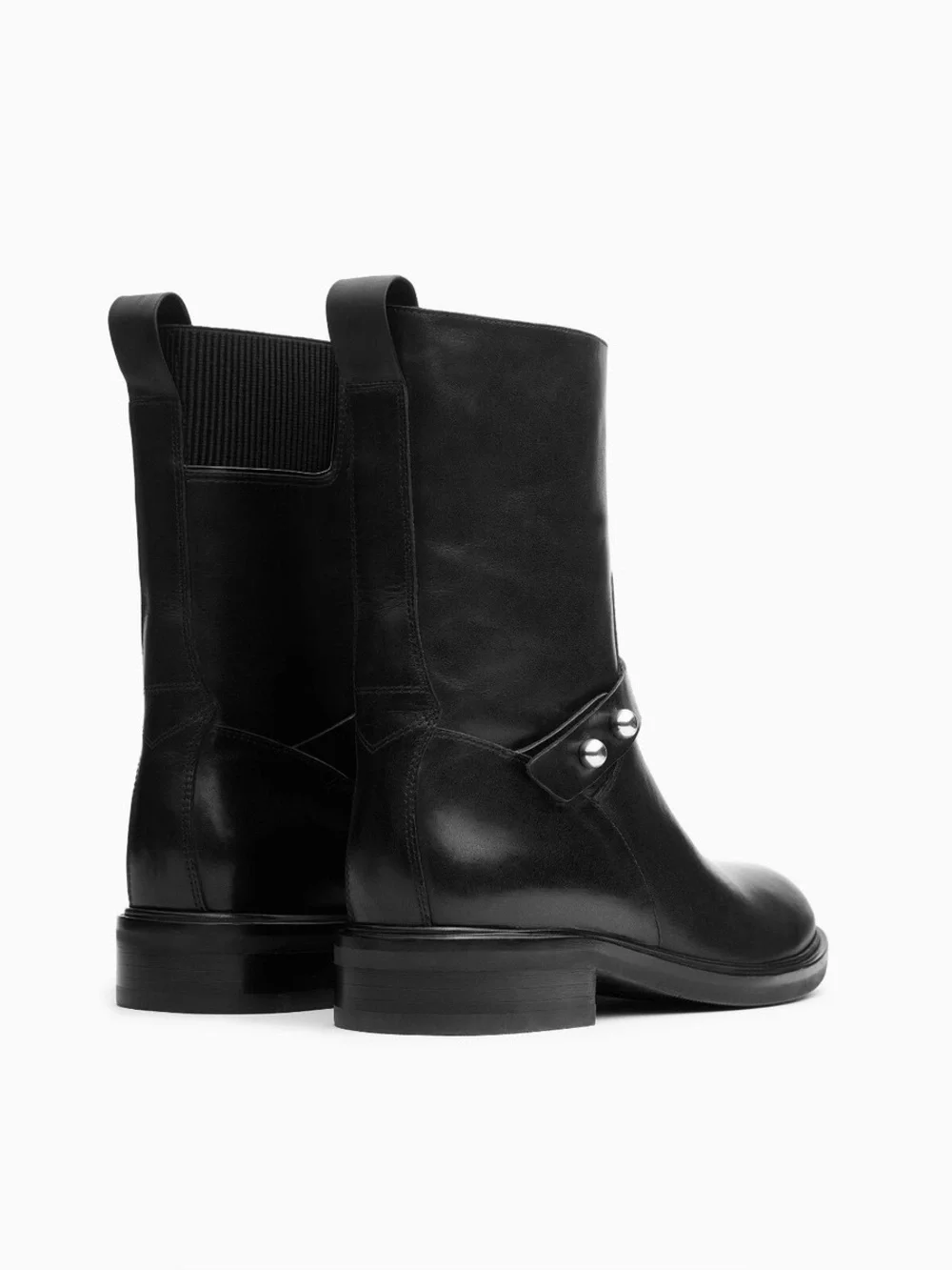 Rag & Bone Slayton Moto Boots – Size 9.5 Leather Pull On Black Biker Luxury
